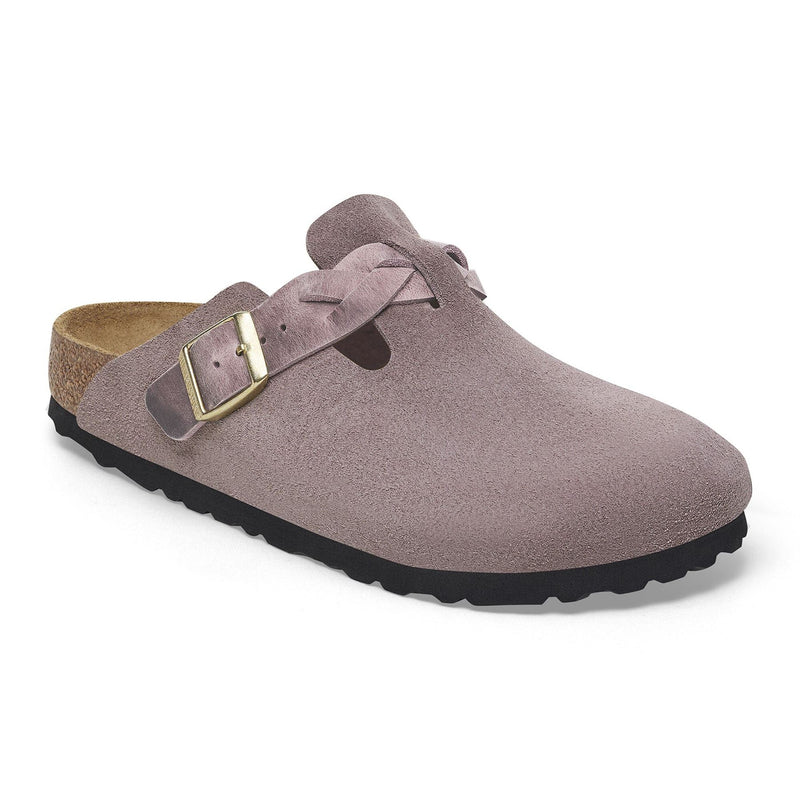 Flower Mountain Boston Braided Zuecos De Mujer De Ante Morado