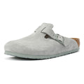 Birkenstock Boston Zuecos Grises De Ante