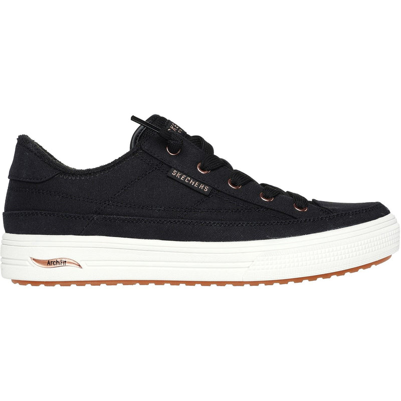 Skechers Arch Fit Arcade Meet Ya There Zapatillas De Deporte De Mujer De Algodón Negras