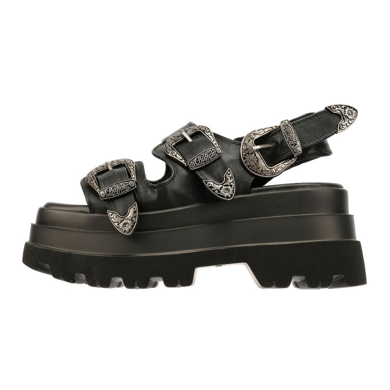 Buffalo Jupiter Ari West Sandalias Negras Para Mujer