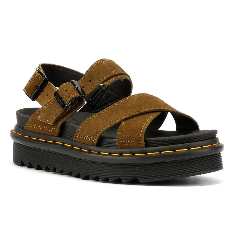 Dr. Martens Voss II Bronx Sandalias Verdes De Ante Para Mujer