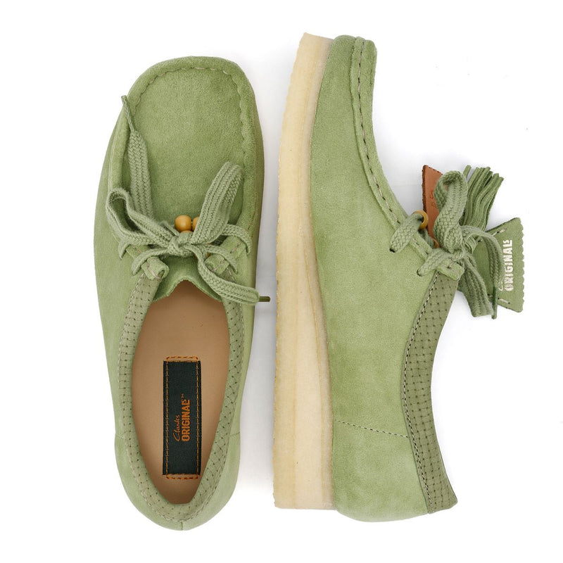 Clarks Originals Wallabee Zapatos Verdes De Mujer De Gamuza