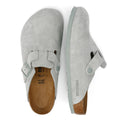 Birkenstock Boston Zuecos Grises De Ante