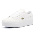 Lacoste Ziane Platform Zapatillas De Deporte Blancas De Cuero Para Mujer