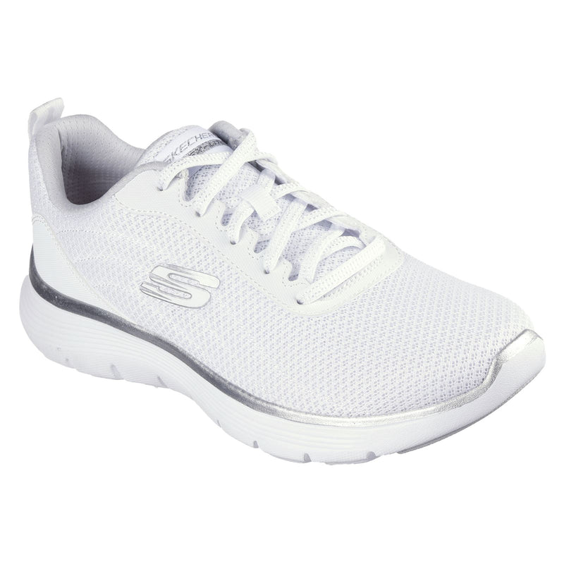 Skechers Flex Appeal 5.0 Uptake Zapatillas De Deporte Blancas/Plata Para Mujer