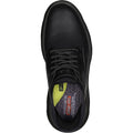 Skechers Garza Gervin Zapatos De Hombre Negros De Cuero Con Cordones.