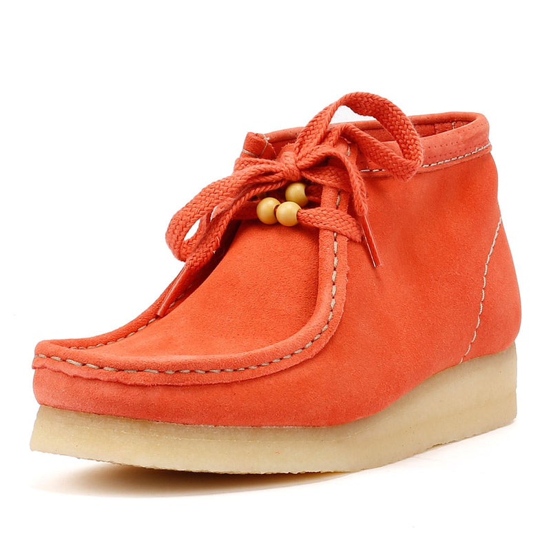 Clarks Originals Wallabee Botas De Mujer De Ante En Color Naranja