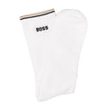 Boss 3 Pack Rib Stripe Calcetines De Algodón Para Hombre, Multicolores Y De Media Caña.