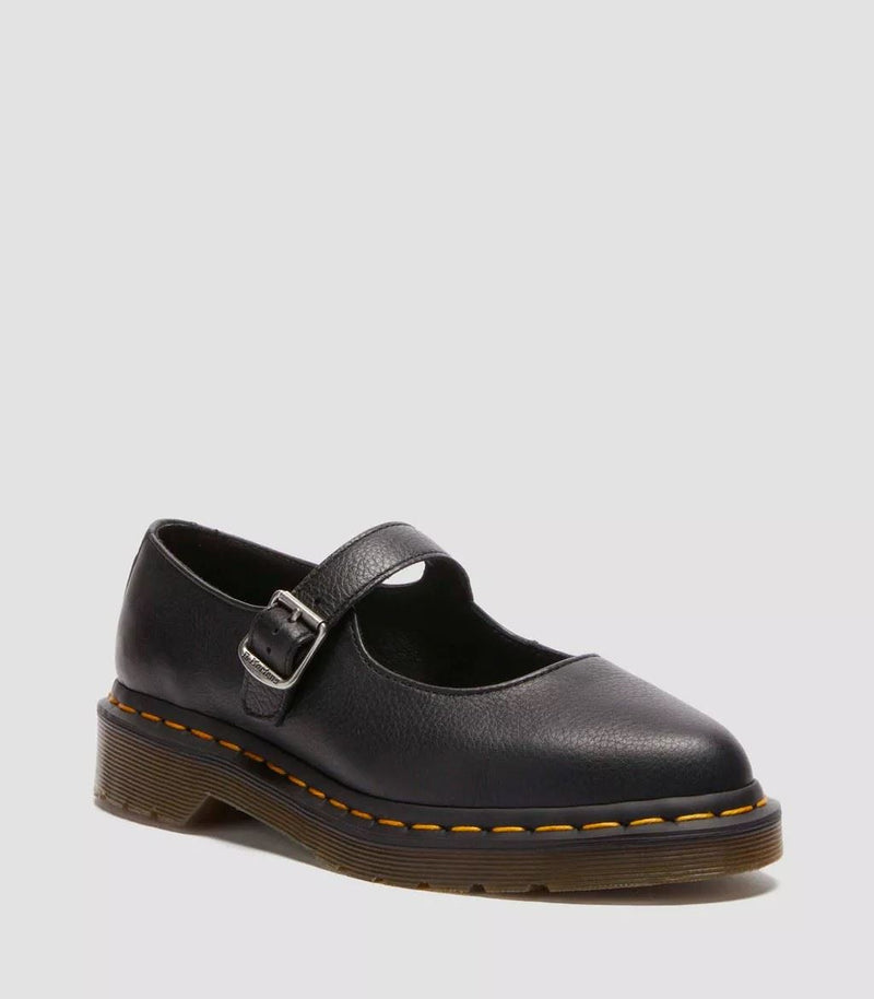 Dr. Martens Elphie Mary Jane Virginia Zapatos De Mujer De Cuero Negros