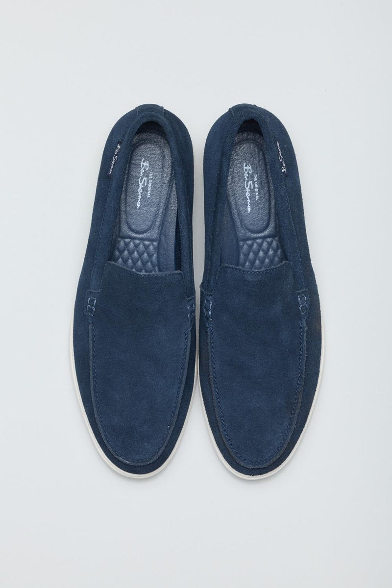 Ben Sherman Amarillo Suede Mocasines Azules Para Hombre