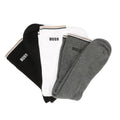 Boss 3 Pack Rib Stripe Calcetines De Algodón Para Hombre, Multicolores Y De Media Caña.