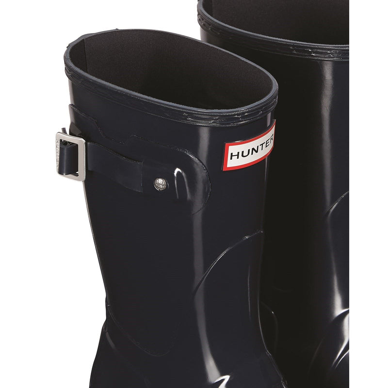 Hunter Original Short Gloss Botas De Agua Azul Marino De Mujer.