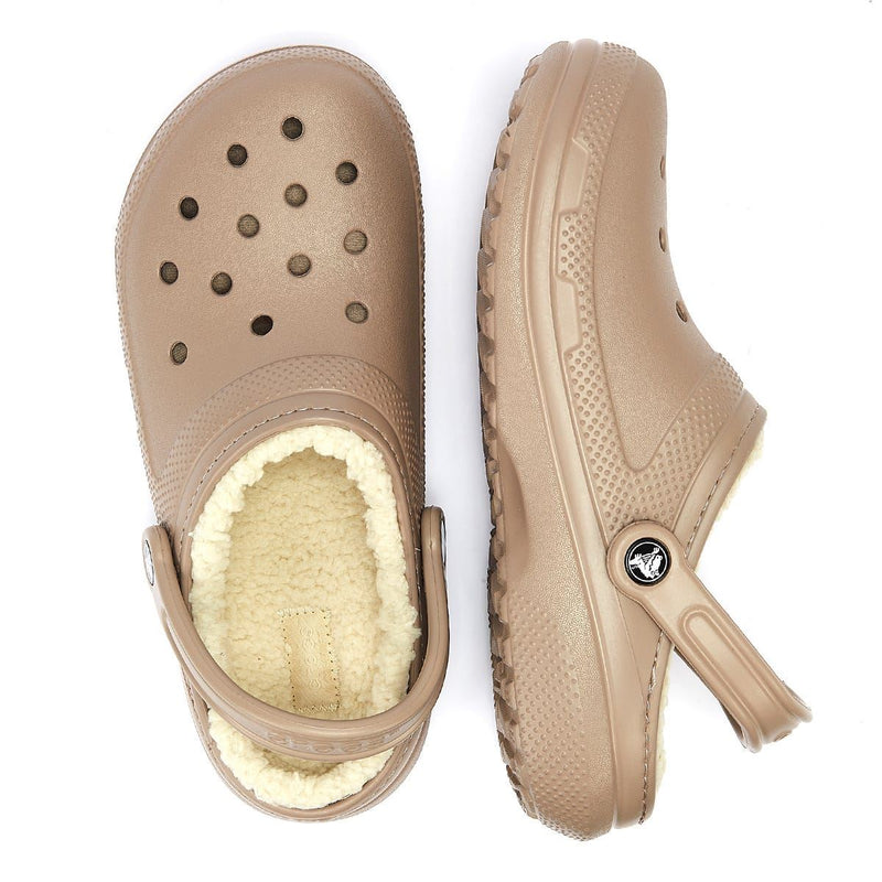 Crocs Zuecos Clásicos Forrados En Color Seta/Hueso. TowerLondon.es