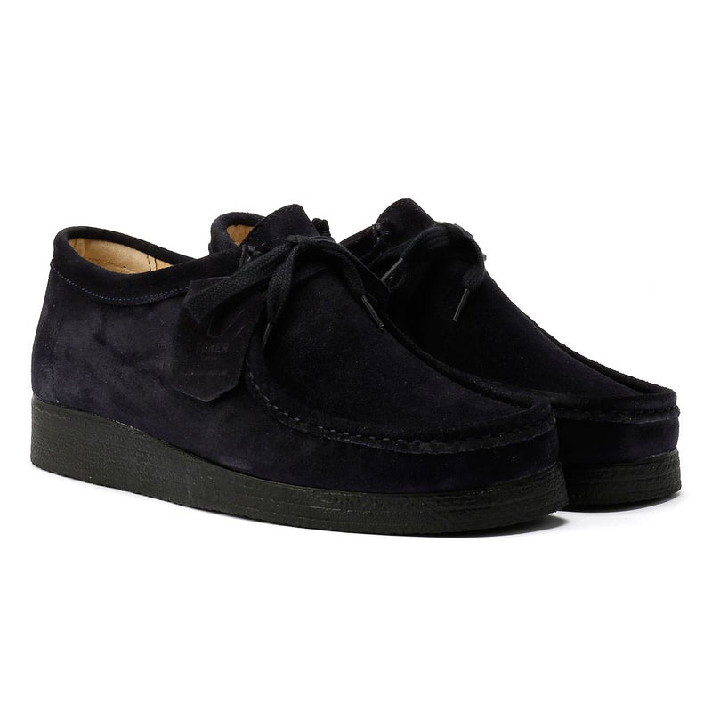 Tower Footwear Apache Zapatos Azules De Ante Para Hombre Con Cordones.