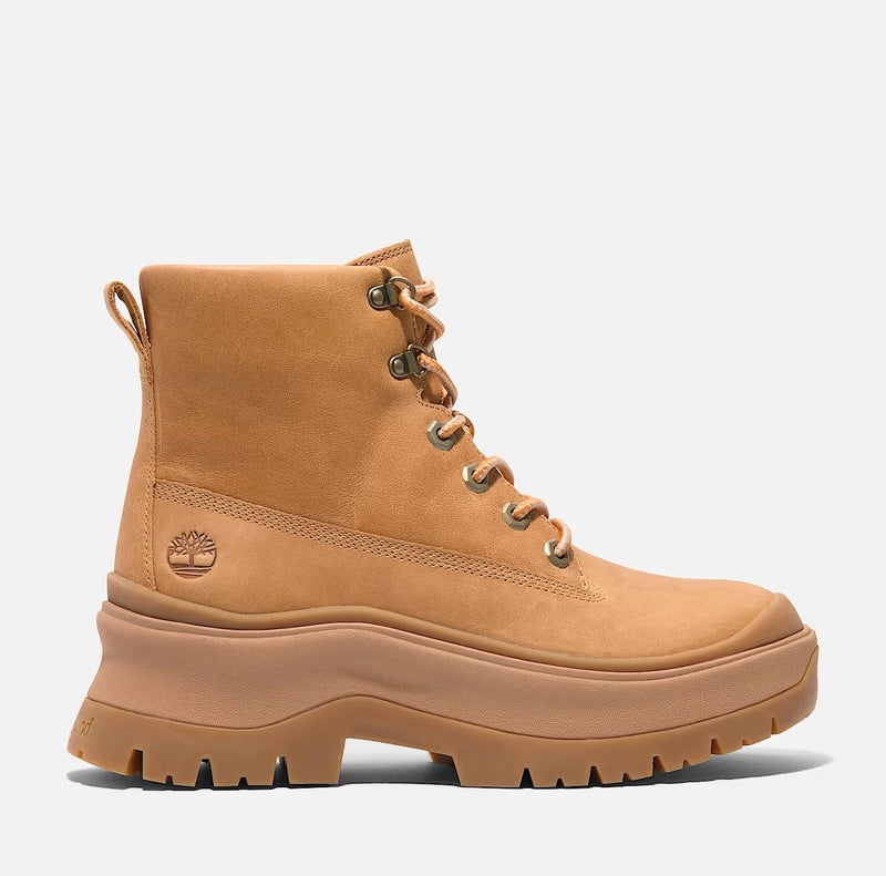 Timberland Roxie Lane Mid Lace Botas De Cuero Amarillas Para Mujer