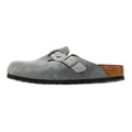 Birkenstock Boston Braided Zuecos De Ante Gris Para Mujer
