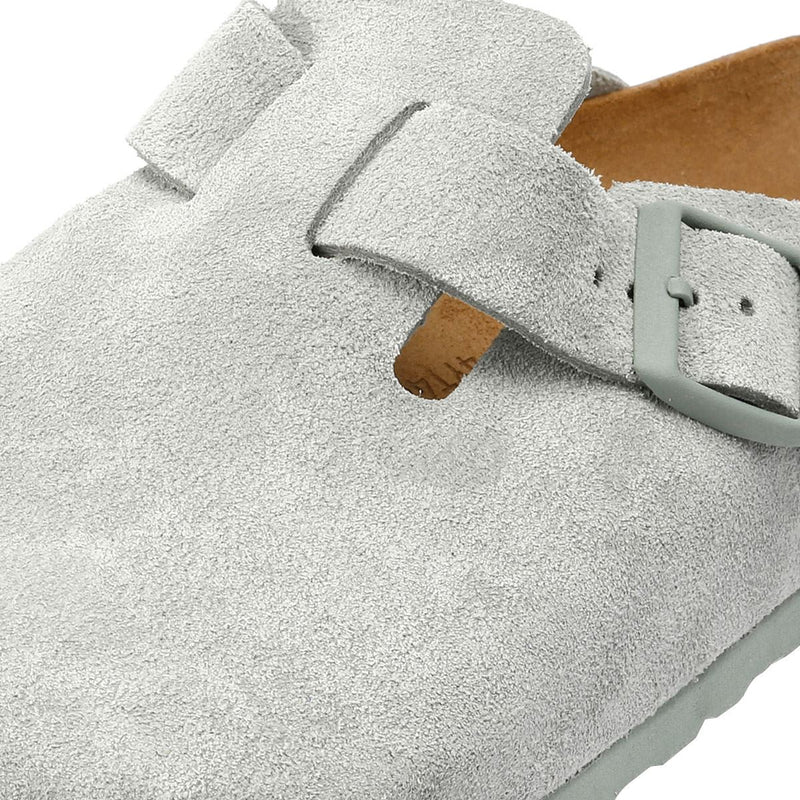 Birkenstock Boston Zuecos Grises De Ante