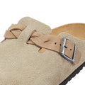 Birkenstock Boston Zuecos Regulares De Ante Color Topo Para Mujer