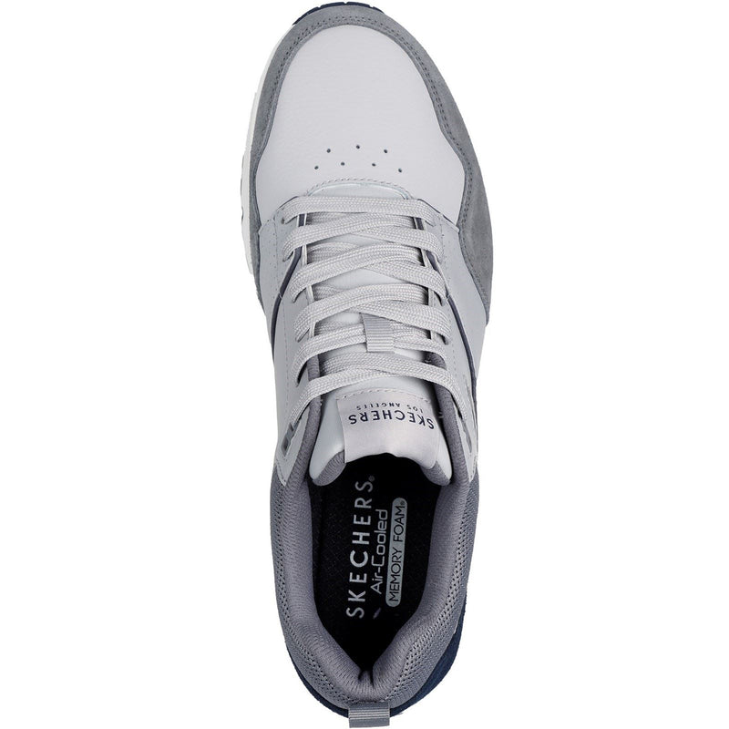 Skechers Uno Retro One Zapatillas De Cuero Gris Para Hombre