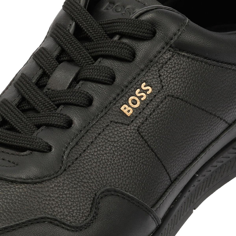 Boss Titanium Zapatillas De Cuero Para Hombre En Negro