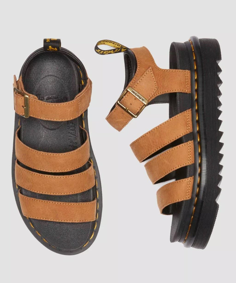 Dr. Martens Blaire Tumbled Nubuck Sandalias De Mujer Marrón De Nobuk