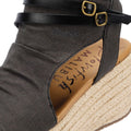 Blowfish Malibu Lacey C-Rope Sandalias De Denim Negro Para Mujer