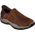 Skechers Respected Elgin Zapatos Mocasines De Cuero Para Hombre En Color Marrón Oscuro.