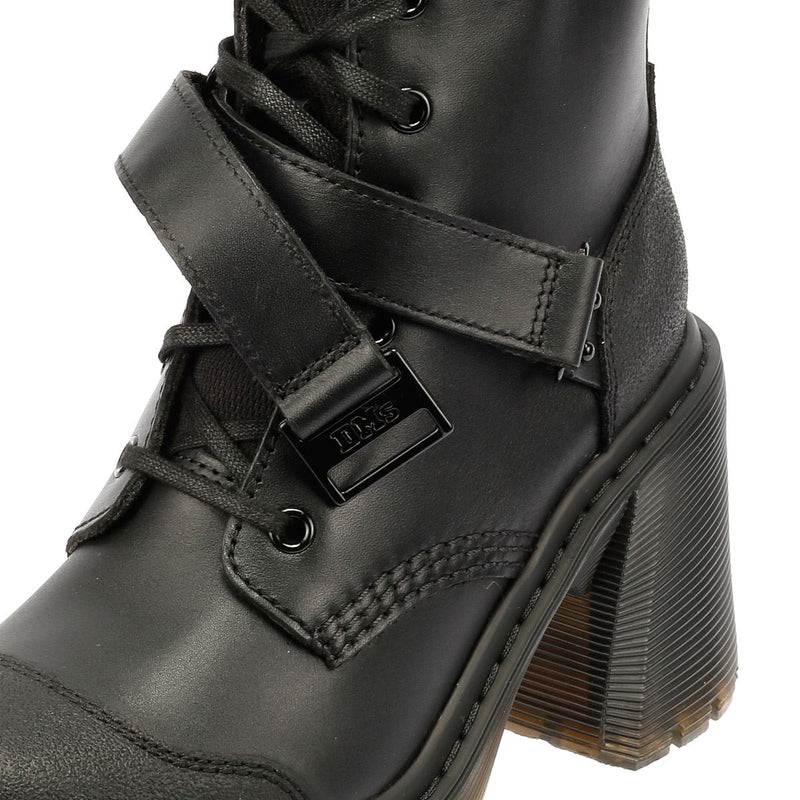 Dr. Martens Chesney Tech Botas Negras De Cuero Para Mujer.