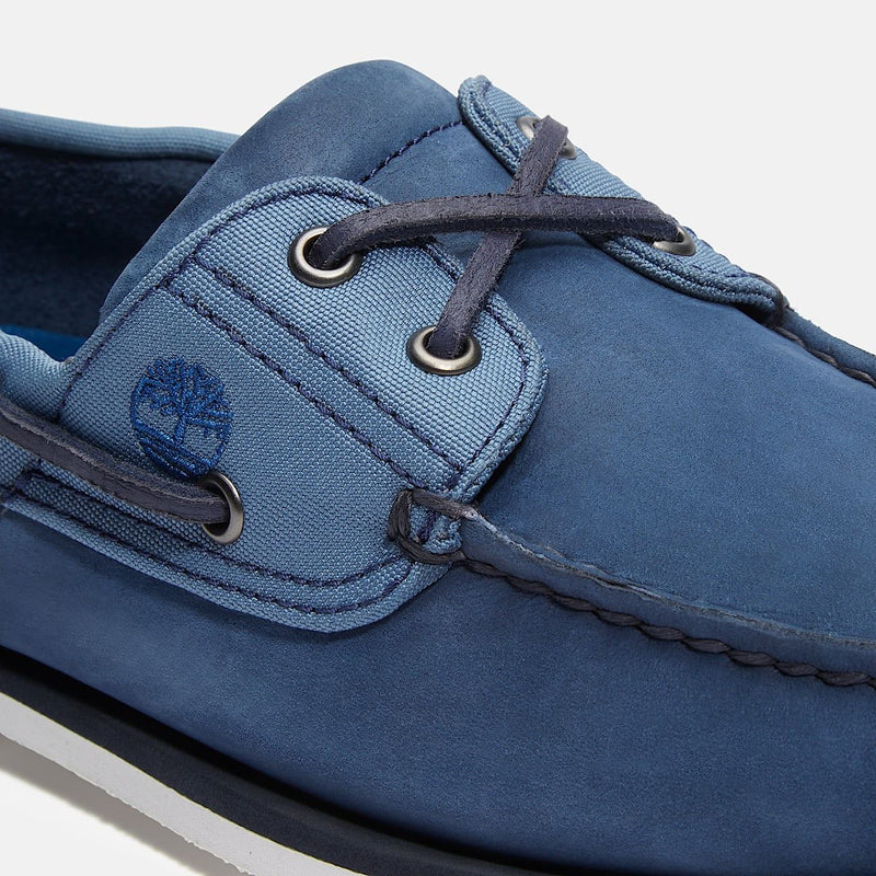 Timberland Classic 2 Eye Zapatos De Hombre Con Cordones De Cuero Azul.