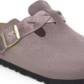 Flower Mountain Boston Braided Zuecos De Mujer De Ante Morado
