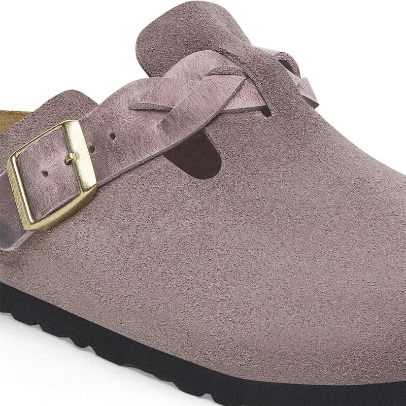 Flower Mountain Boston Braided Zuecos De Mujer De Ante Morado