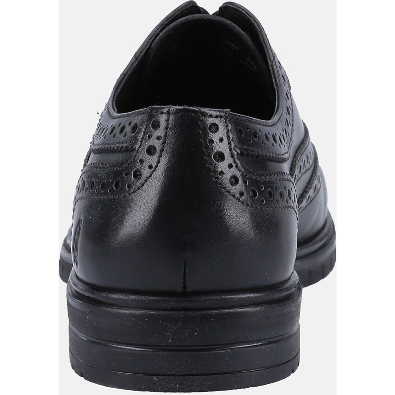 Hush Puppies Santiago Zapatos De Hombre Negros De Cuero Con Cordones.
