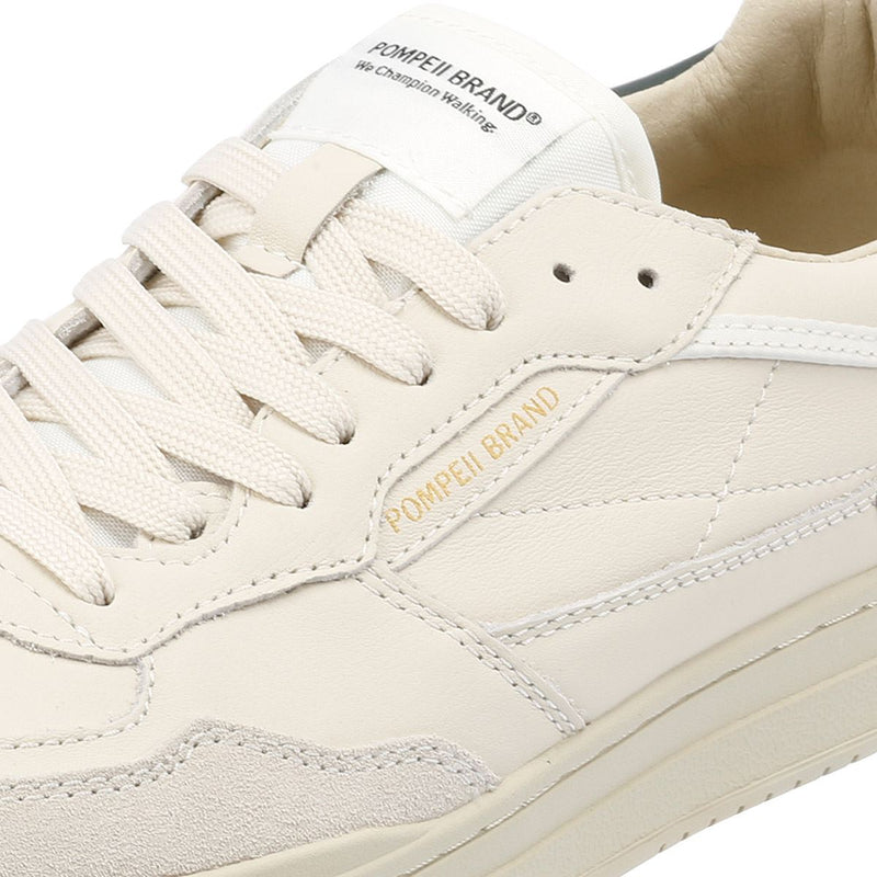 Pompeii Elan Leather Ecru Jasper Zapatillas Blancas De Cuero Para Hombre