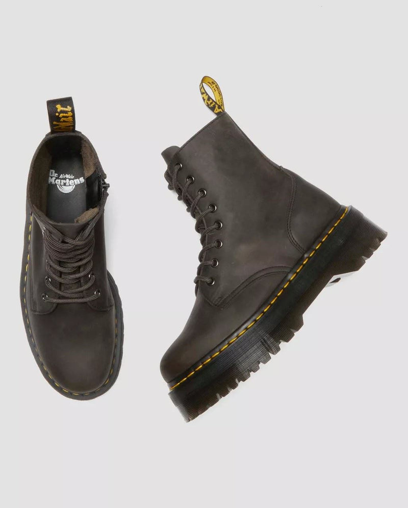 Dr. Martens Jadon Botas De Cuero Gris Para Mujer
