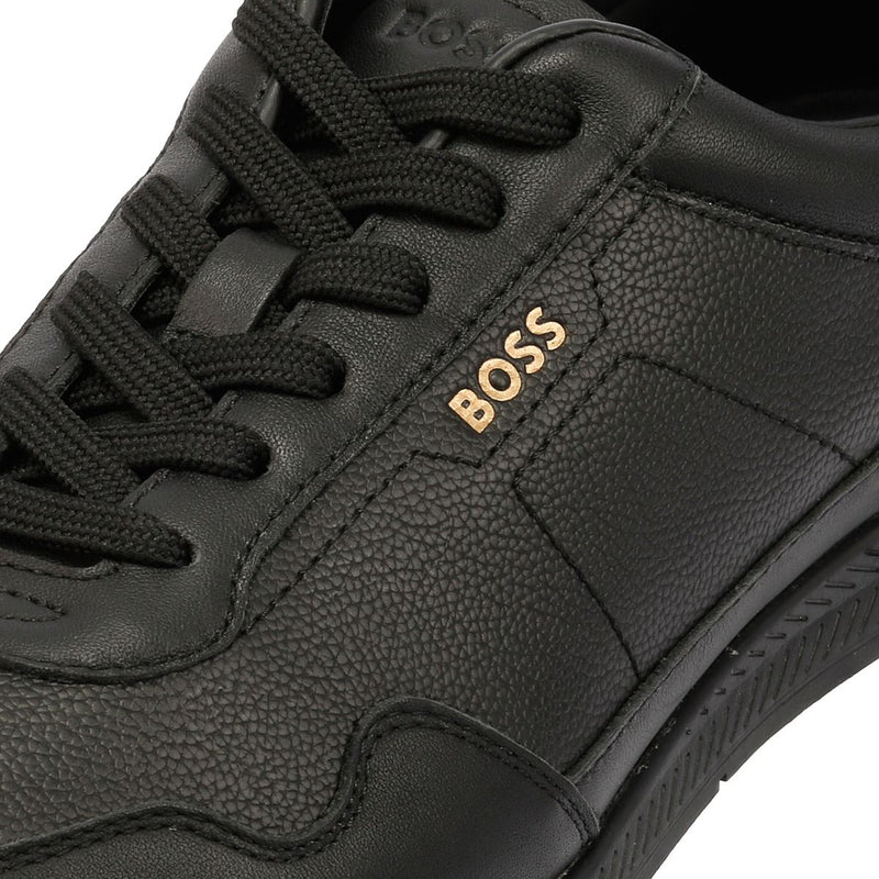 Boss Titanium Zapatillas De Cuero Para Hombre En Negro