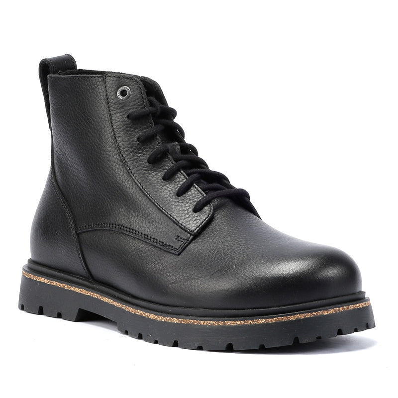 Birkenstock Highwood Lace Mid Botas Negras De Cuero Para Hombre.