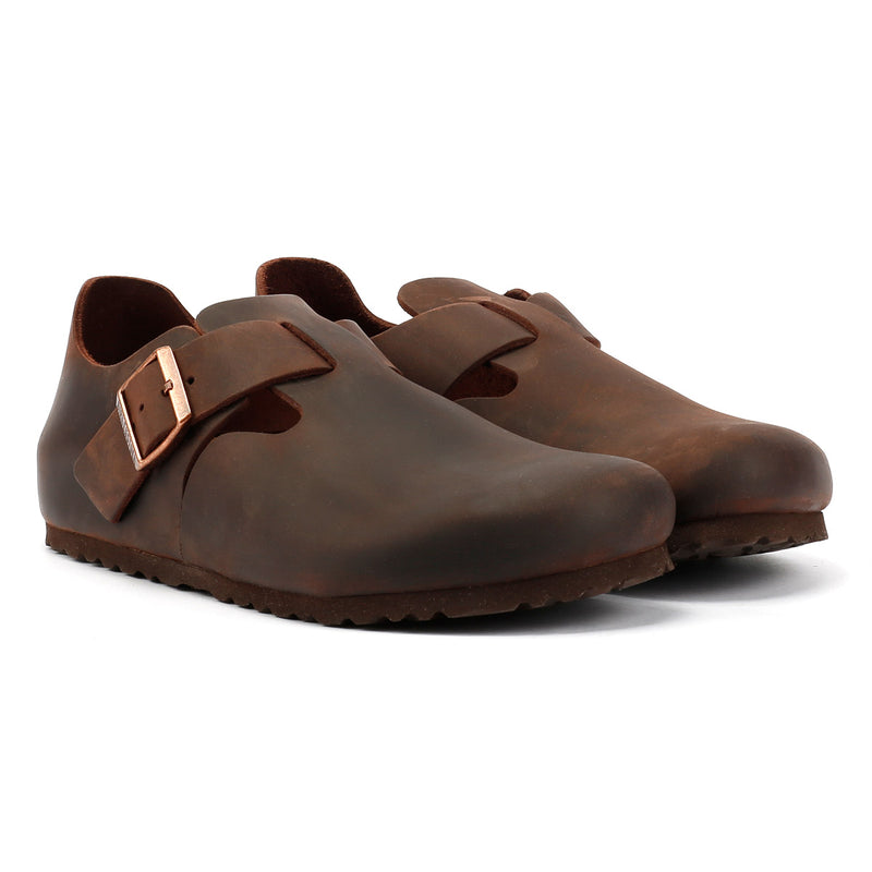 Birkenstock London Zapatos De Cuero Marrón Para Mujer