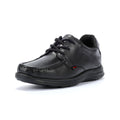 Kickers Youth Reasan Lace Zapatos De Cordones De Cuero Negro Para Niño