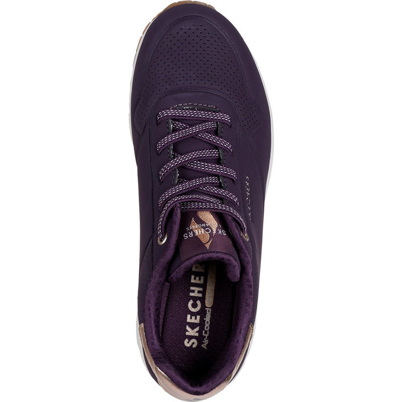 Skechers Uno Shimmer Away Zapatillas Sintéticas De Mujer En Color Morado Oscuro