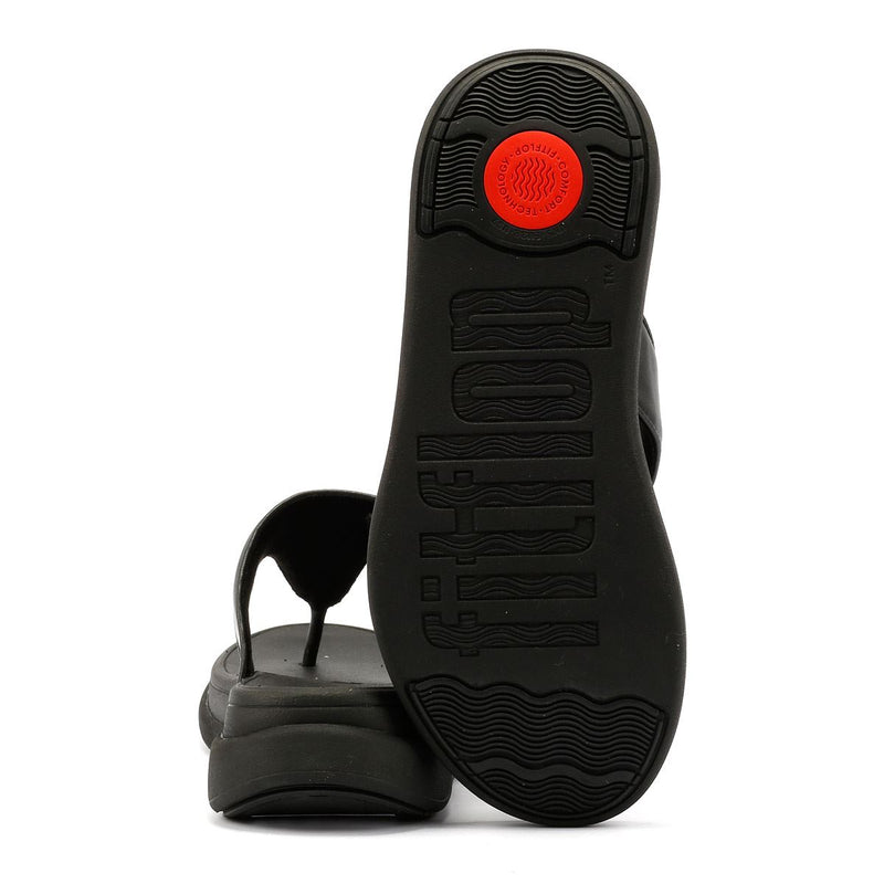FitFlop F-Mode Go Adjustable Flatform Sandalias Negras Para Mujer