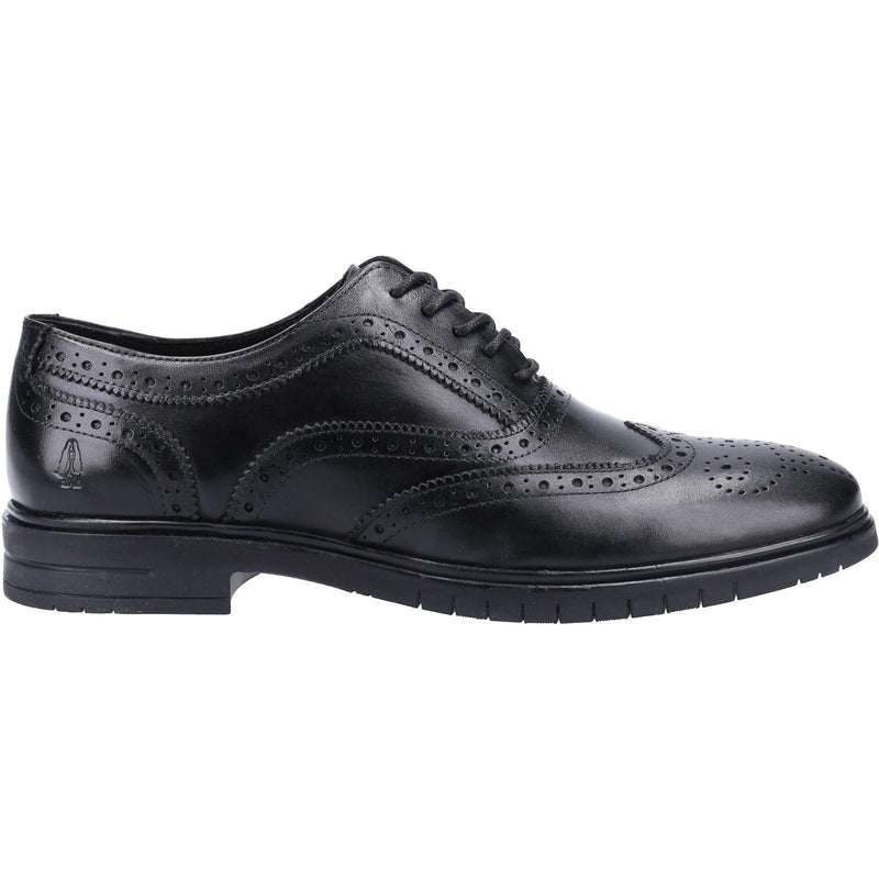Hush Puppies Santiago Zapatos De Hombre Negros De Cuero Con Cordones.