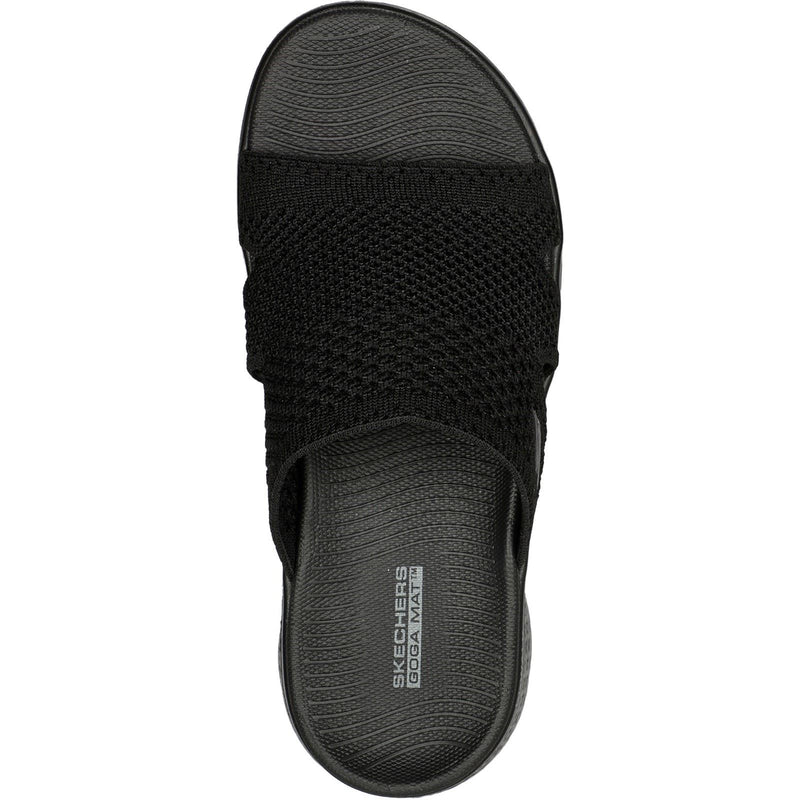 Skechers GO WALK Flex Elation Sandalias De Mujer Negras De Poliéster.