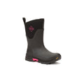 Muck Boots Arctic Ice Mid AGAT Botas De Agua Negras/Rosa Fuerte De Goma