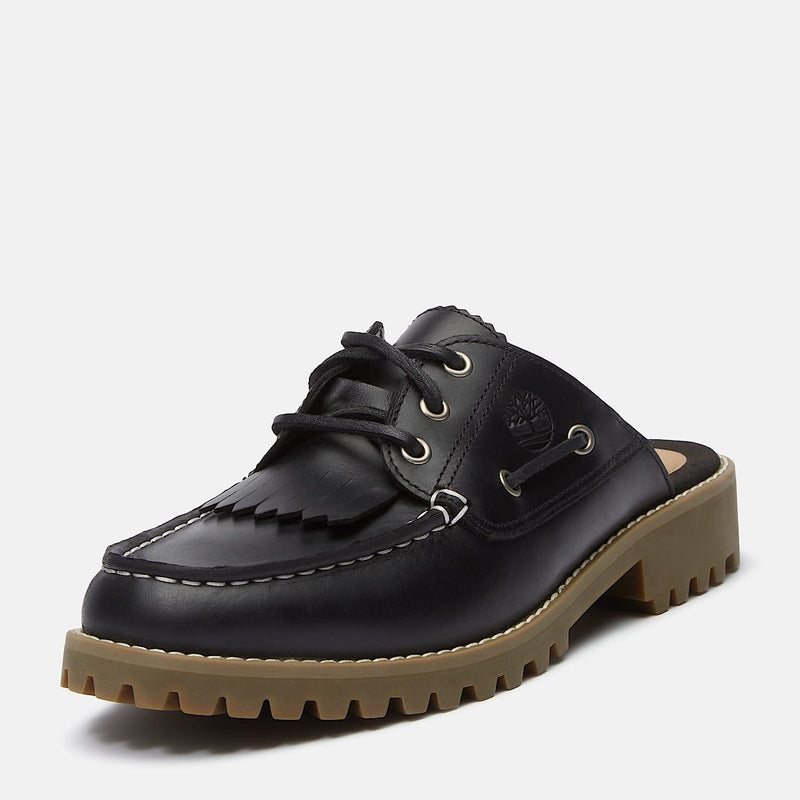 Timberland Noreen Mules De Mujer De Cuero En Negro.