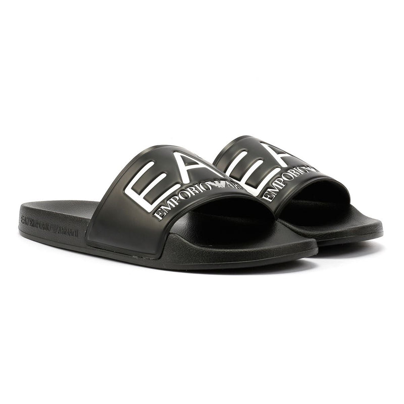 EA7 Water Sports Slide Sandalias Negras De PVC Para Hombre