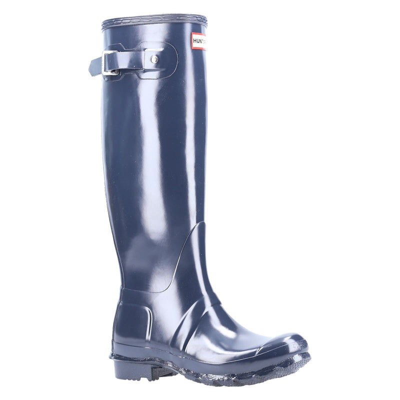 Hunter Original Tall Gloss Botas De Agua Azul Marino De Mujer.