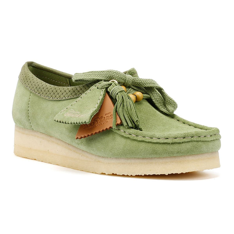 Clarks Originals Wallabee Zapatos Verdes De Mujer De Gamuza