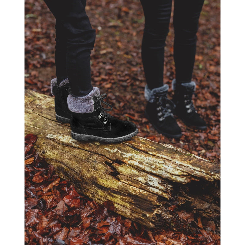Hush Puppies Florence Botas Negras De Cuero Para Mujer.