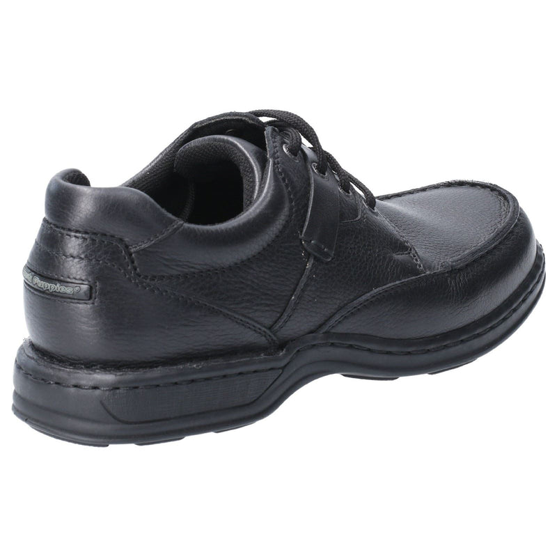 Hush Puppies Randall II Zapatos De Hombre Negros De Cuero Con Cordones.