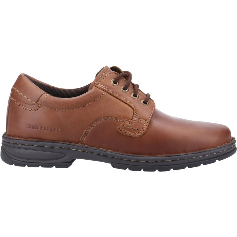 Hush Puppies Outlaw II Zapatos De Cuero Marrones Con Cordones Para Hombre.